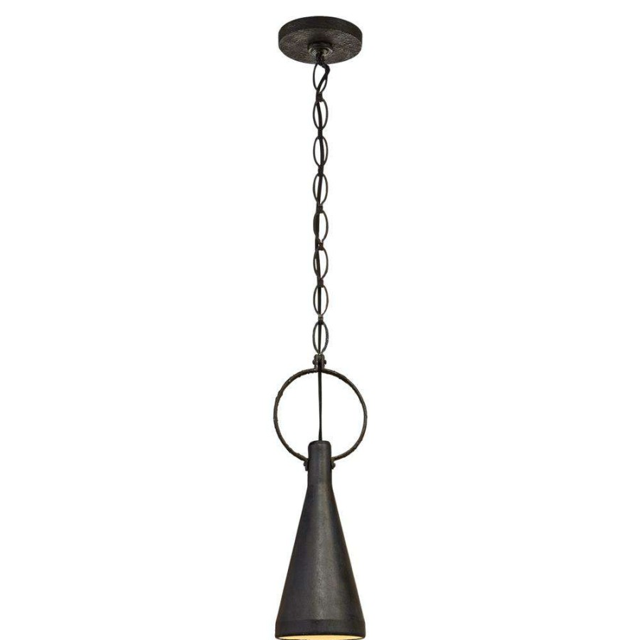 Lighting * | Visual Comfort Limoges Industrial Natural Rust Aged Iron Shade Pendant Small Free Delivery