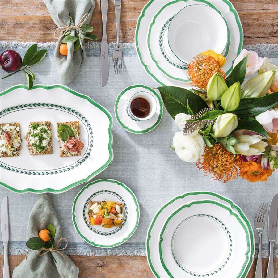 Dining & Bar * | Villeroy & Boch French Garden Green Line White Porcelain Appetizer Plate Sales