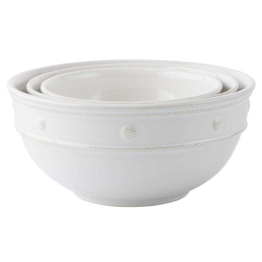 Dining & Bar * | Juliska Berry & Thread Whitewash Ceramic Nesting Bowls Set Of 3 Best Choice