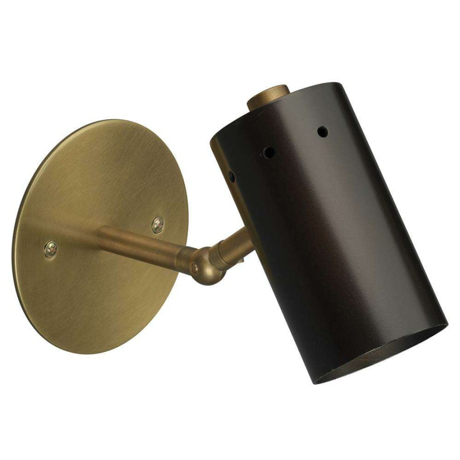 Lighting * | Emerson Mid Century Modern Black Brass Adjustable Wall Sconce Less Expensive