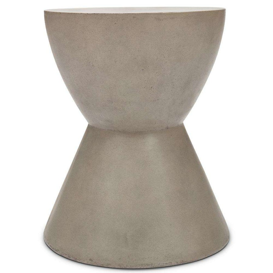 Outdoor * | Stella Industrial Loft Dark Grey Concrete Hourglass Outdoor Stool Official