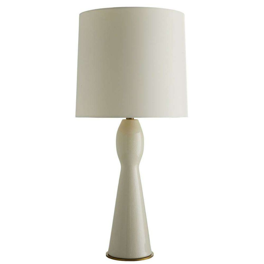 Lighting * | Arteriors Janet Modern Classic Off-White Crackle Ceramic Table Lamp Quick Delivery