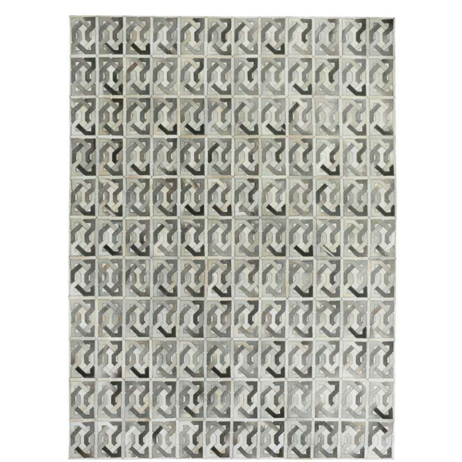 Rugs * | Exquisite Rugs Modern Classic Grey Leather Hide Patterned Rug 8'X11 Best Quality