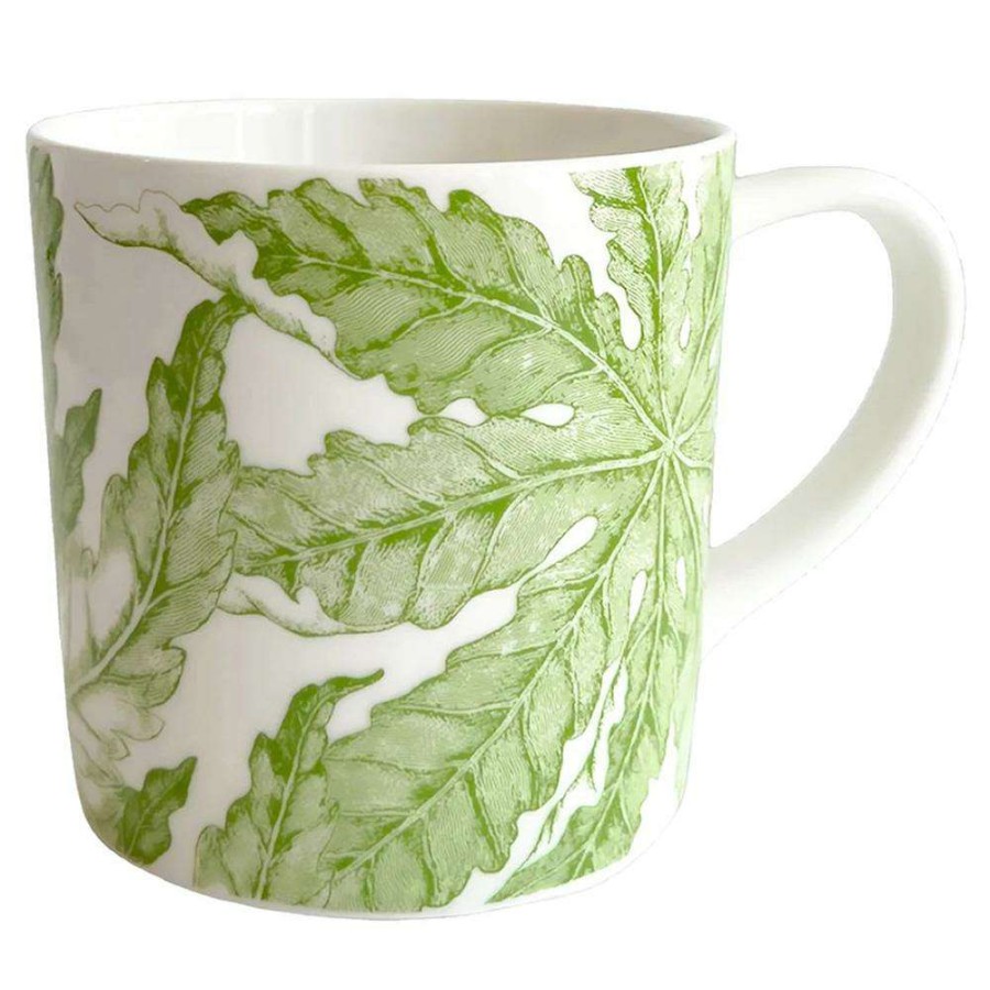 Dining & Bar * | Caskata Freya French Country White Porcelain Green Floral Mug Best Quality