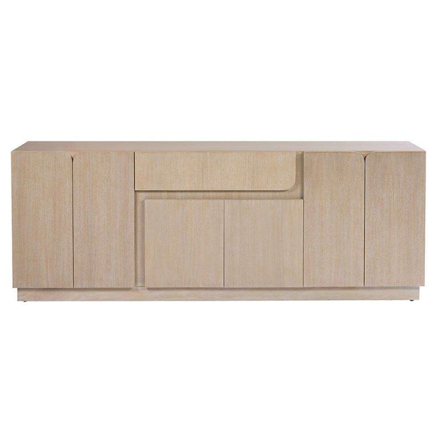 Furniture * | Sunpan Arezza Rustic Lodge Light Solid Oak Wood 1 Drawer 6 Door Sideboard High Quality