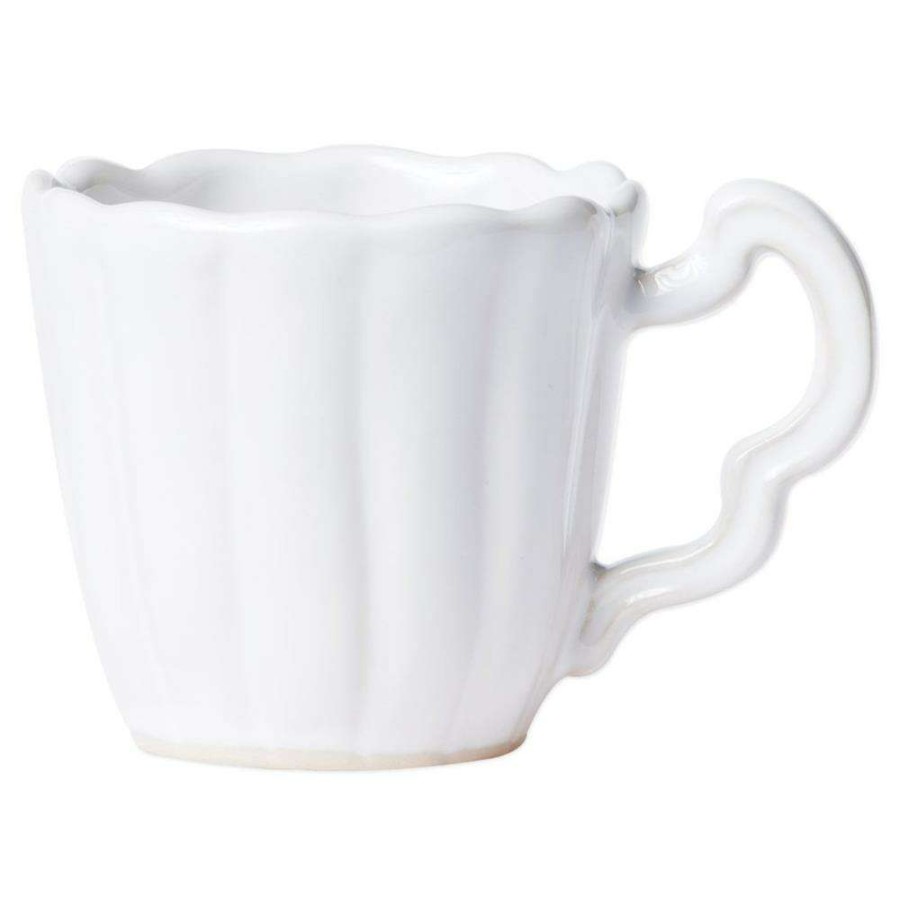 Dining & Bar * | Vietri Incanto Stone Scallop Modern White Stoneware Mug Discounts