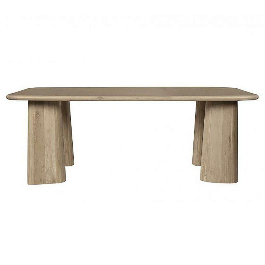 Furniture * | Lucas French Country Light Brown Oak Wood Rectangular Dining Table 84 W Best Quality