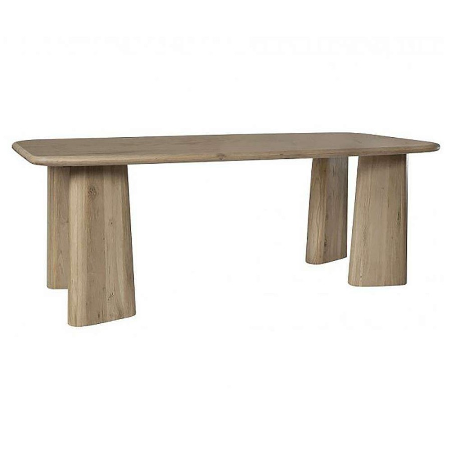 Furniture * | Lucas French Country Light Brown Oak Wood Rectangular Dining Table 84 W Best Quality