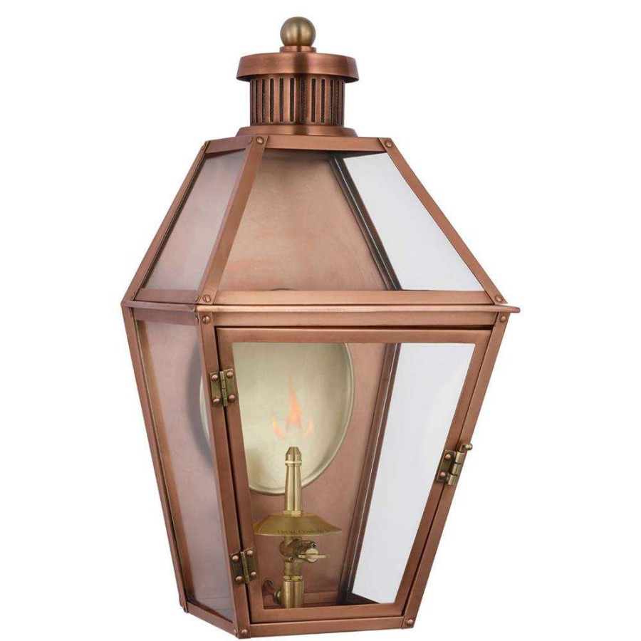 Lighting * | Visual Comfort Stratford Copper Metal Glass Outdoor Wall Lantern Small Official