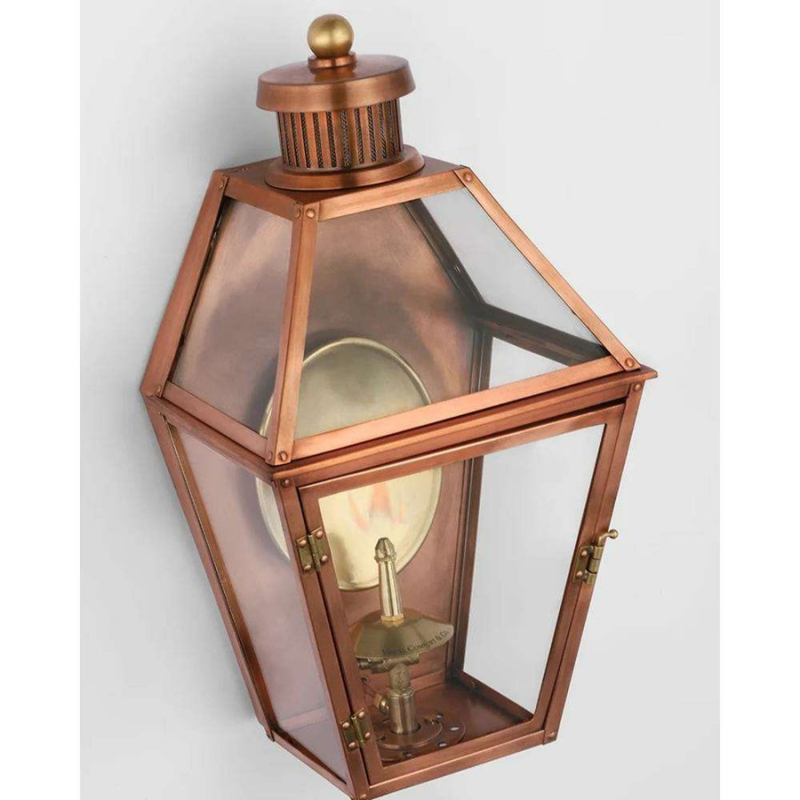 Lighting * | Visual Comfort Stratford Copper Metal Glass Outdoor Wall Lantern Small Official