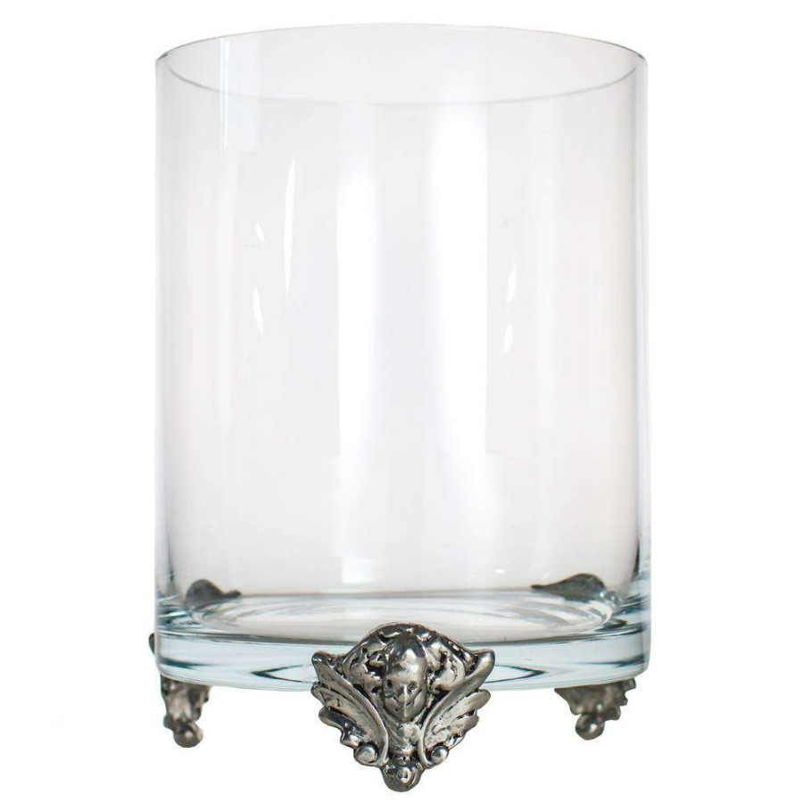 Decor * | Arte Italica Giovanna French Country Clear Glass Footed Hurricane Candleholder Discount