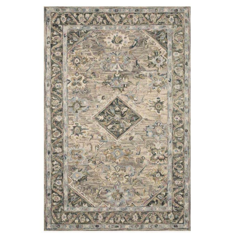 Rugs * | Loloi Beatty French Country Blue Wool Floral Patterned Rug 7'9 X9'9 New Arrivals