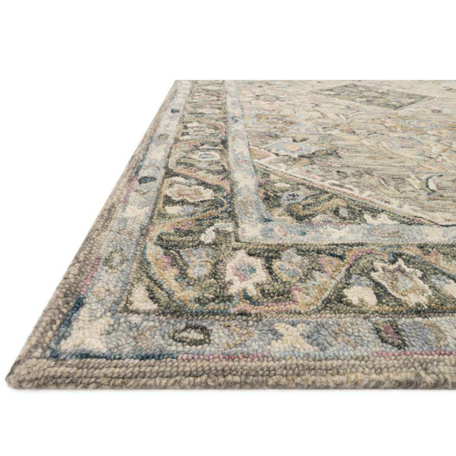 Rugs * | Loloi Beatty French Country Blue Wool Floral Patterned Rug 7'9 X9'9 New Arrivals