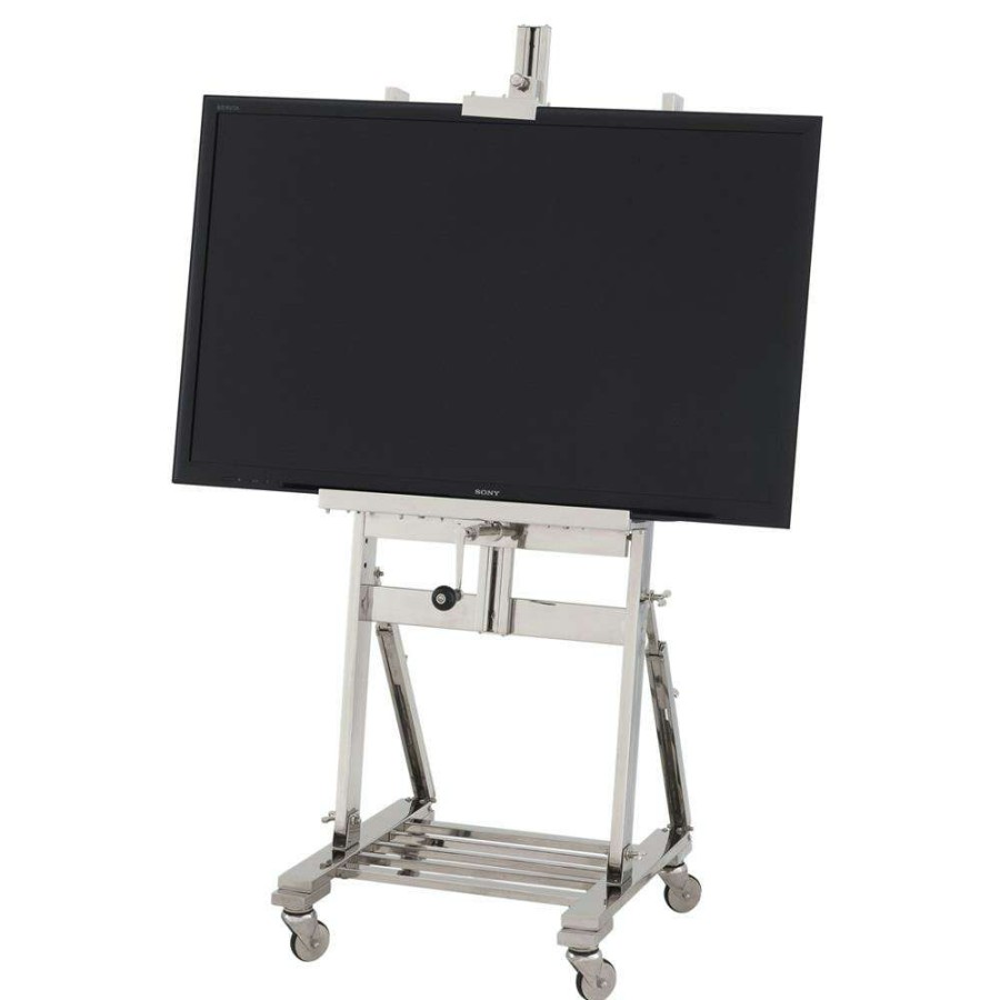 Decor * | Eichholtz Industrial Loft Nickel Stainless Steel Tv Easel Stand Quick Delivery