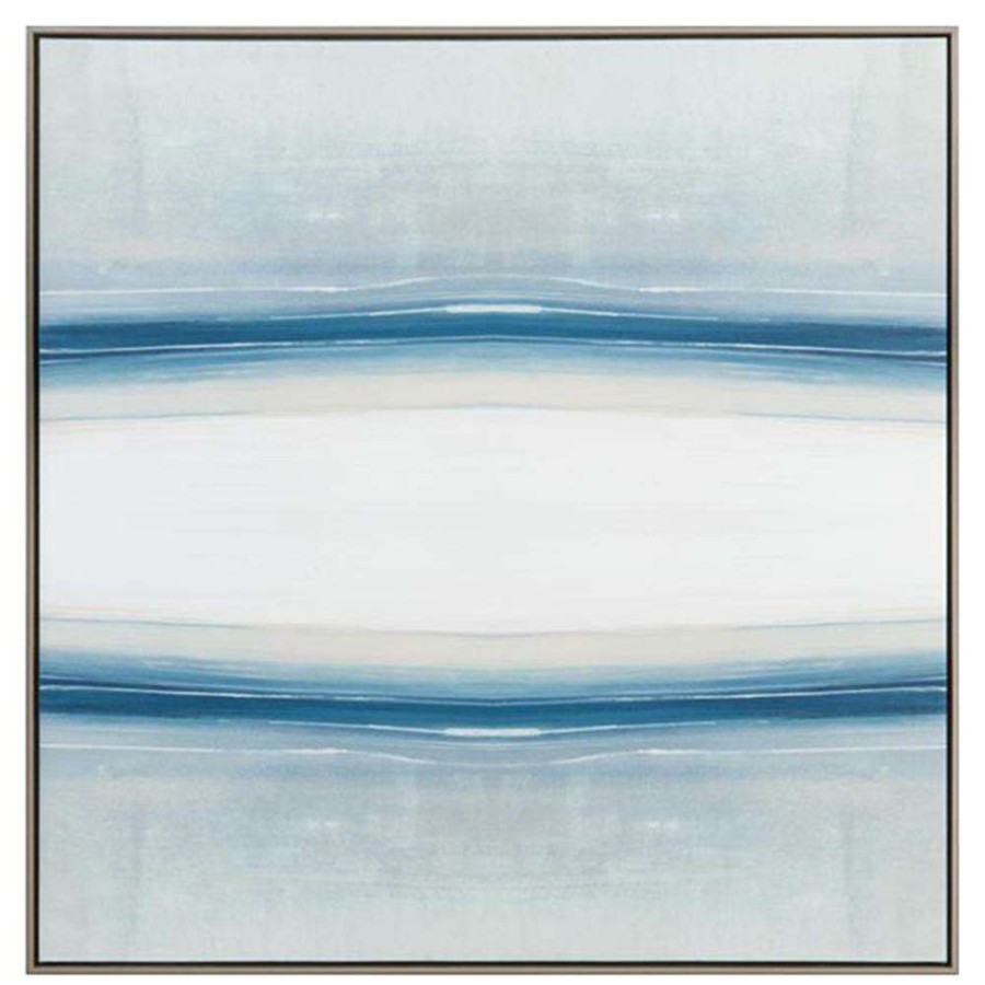 Art * | John-Richard Enigma 12 By Carol Benson-Cobb Blue Abstract Silver Frame Painting Lower Price