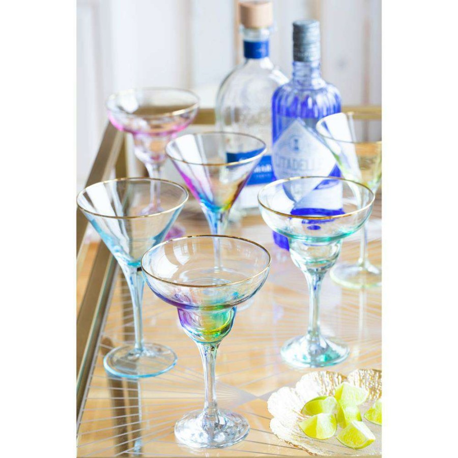 Dining & Bar * | Vietri Rainbow Modern Classic Assorted Martini Glass Set Of 4 Fire Sale