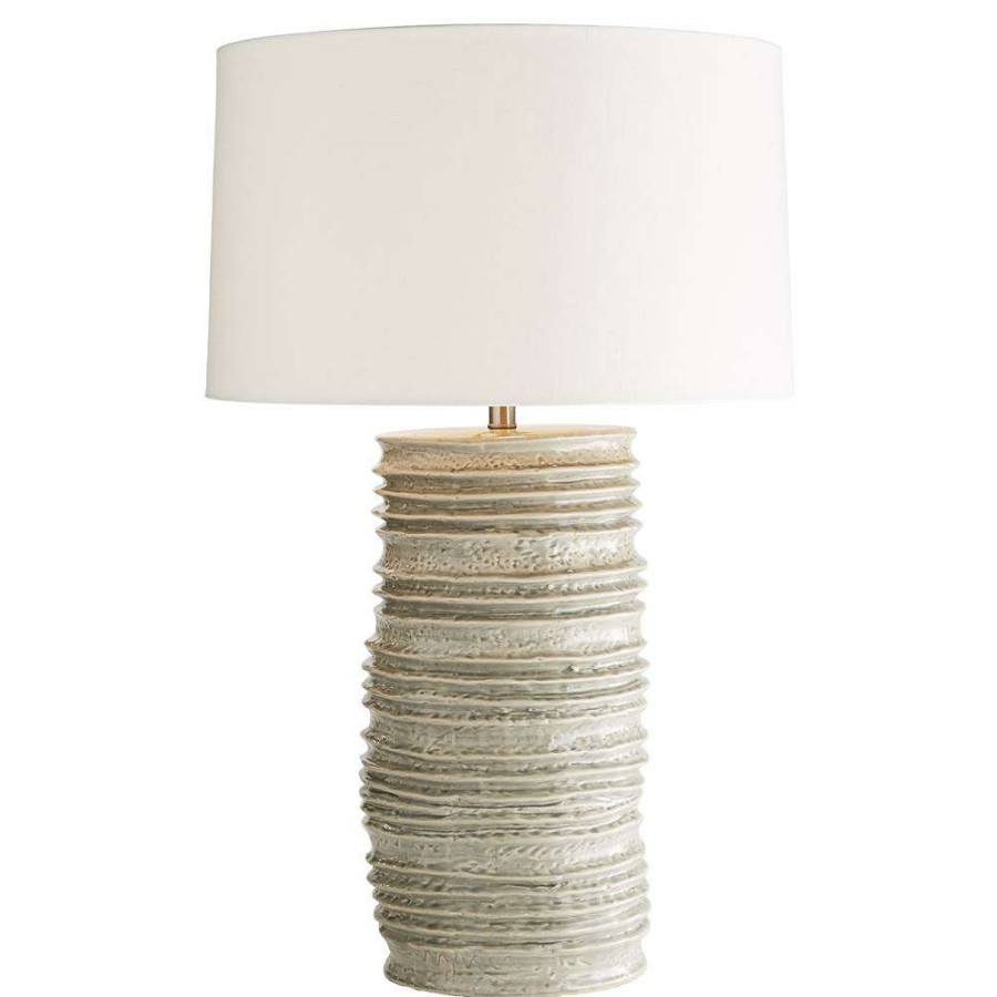 Lighting * | Arteriors Homer Modern Classic Celadon Wash Ridged Porcelain Table Lamp Discount