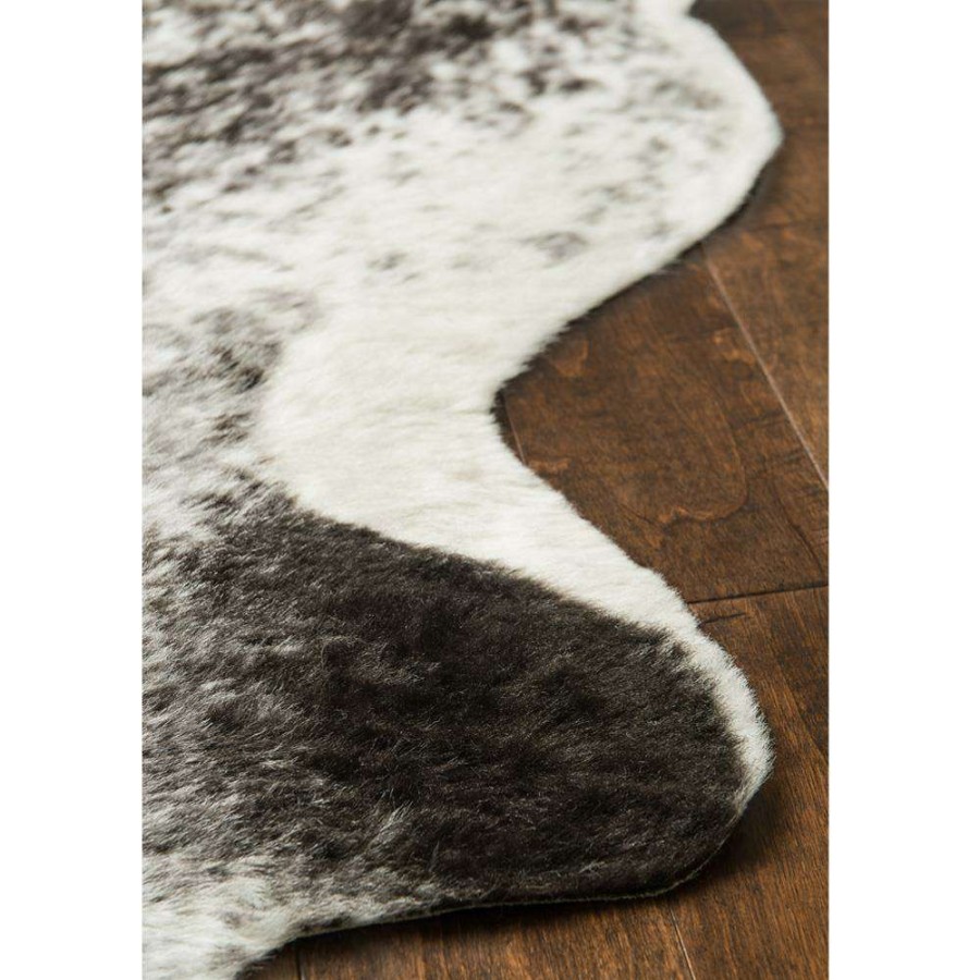 Rugs * | Loloi Grand Canyon Rustic Lodge Black White Faux Hide Rug 3'10 X5 Reasonable Price