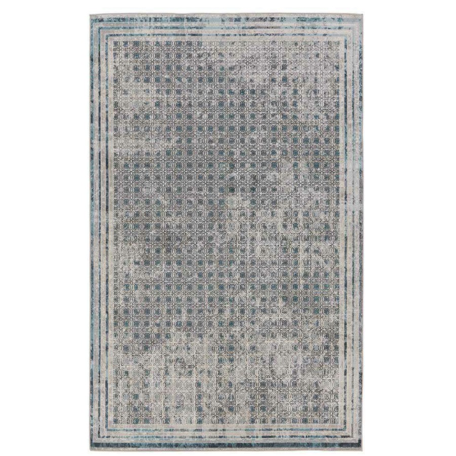 Rugs * | Jaipur Living Vibe Allora Global Bazaar Blue Trellis Patterned Washable Rug 5'3 X8 Top Sell