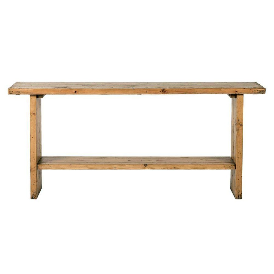 Furniture * | Terry Rustic Lodge Brown Reclaimed Pine Wood Rectangular Console Table Shop New