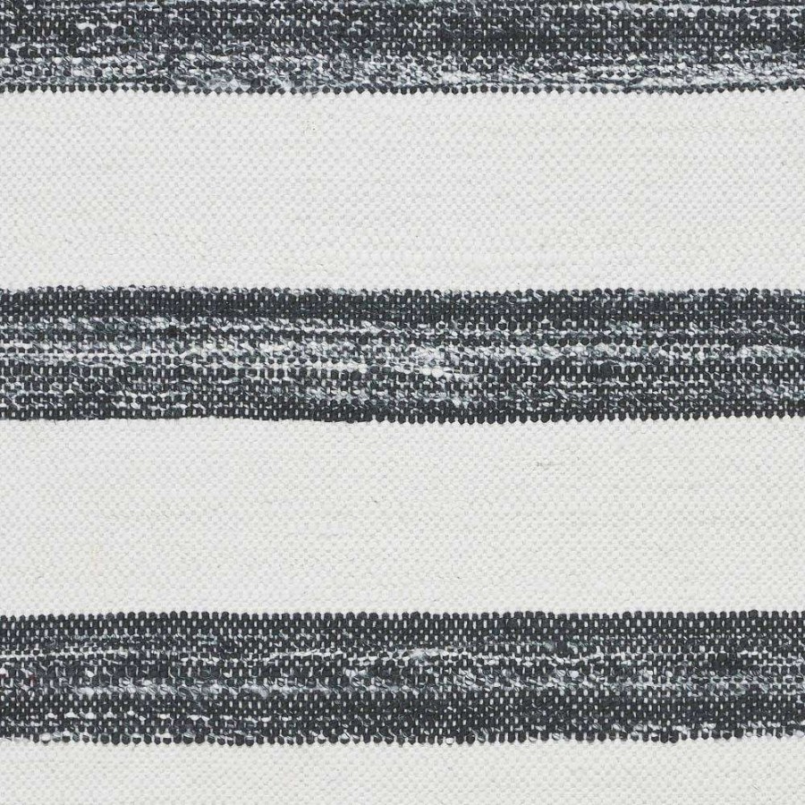 Rugs * | Stark Jodell Storm Black Striped Performance Acrylic Outdoor Rug 6'X9 Best Quality