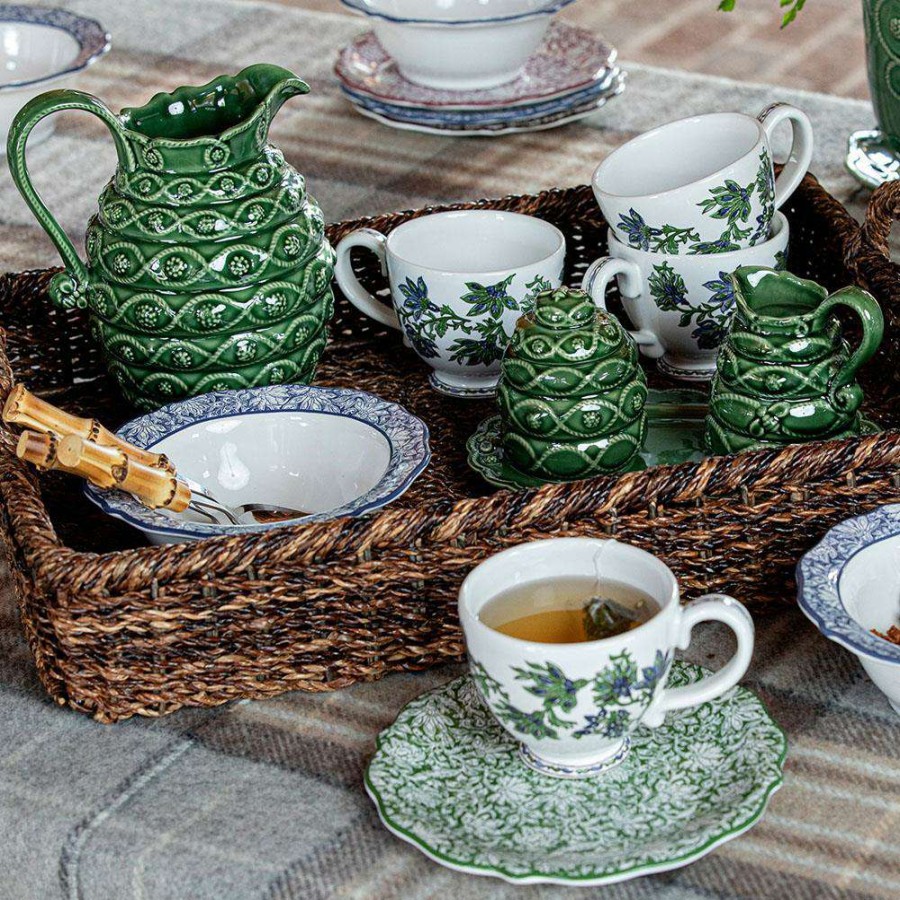 Dining & Bar * | Juliska Bohemian Vine French Green Ceramic Cofftea Cup Set Of 4 High Quality