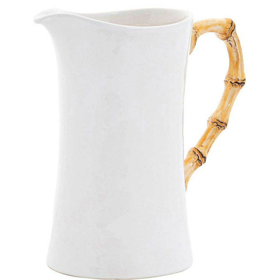 Dining & Bar * | Juliska Bamboo Coastal Beach White Ceramic Pitcher Reliable Quality