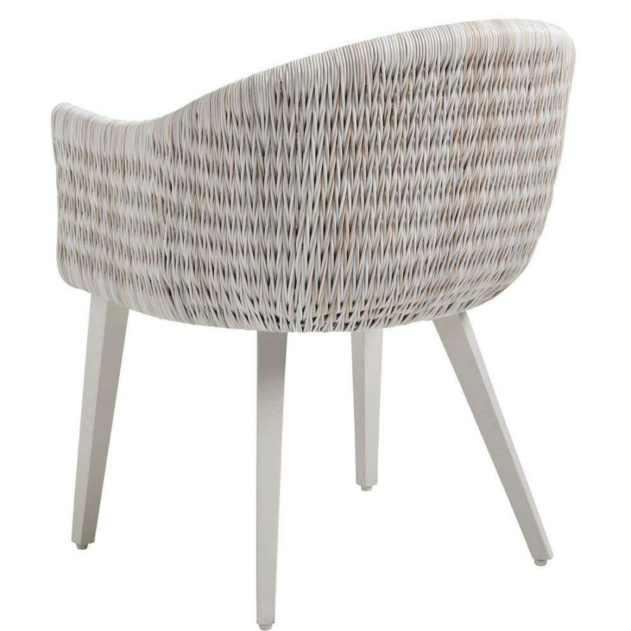 Outdoor * | Tommy Bahama Seabrook Coastal Patterned Cushion Wicker Outdoor Dining Chair Free Delivery