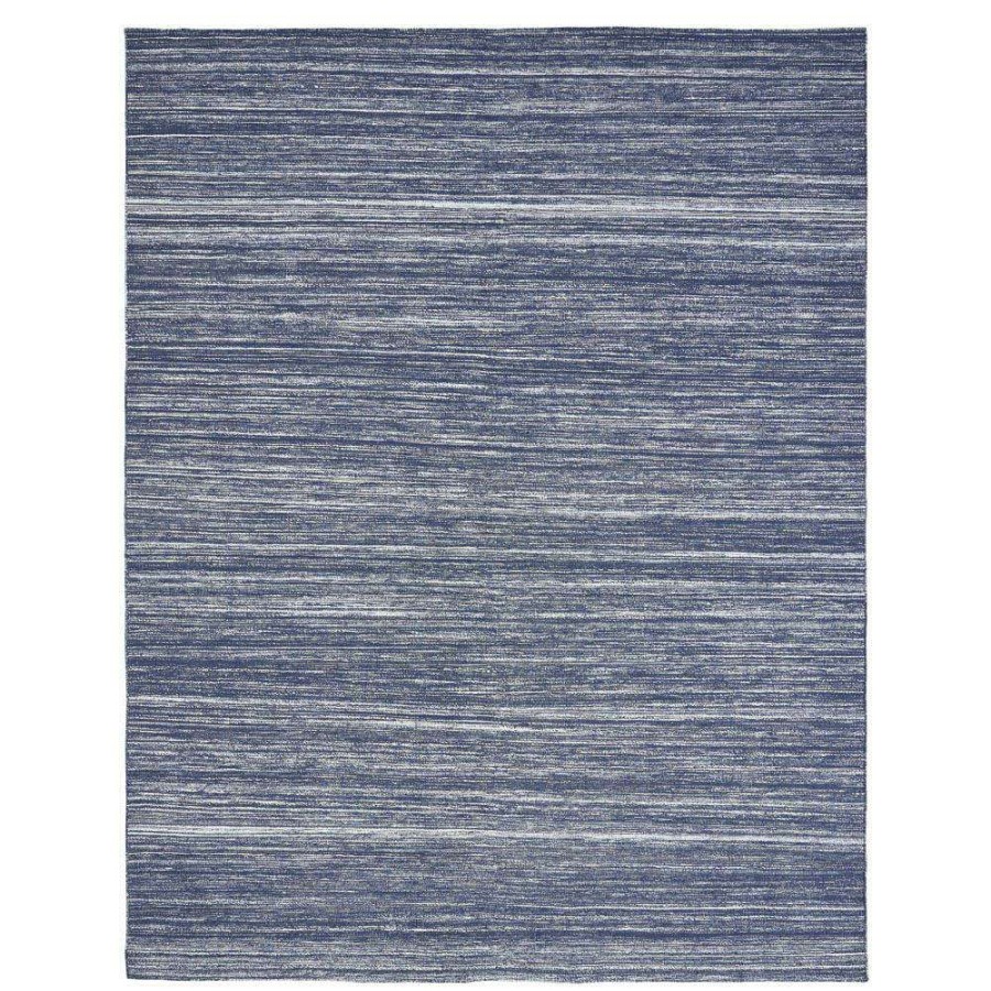 Rugs * | Stark Rockwell Royal Blue Striped Performance Acrylic Outdoor Rug 12'X15 Shop New