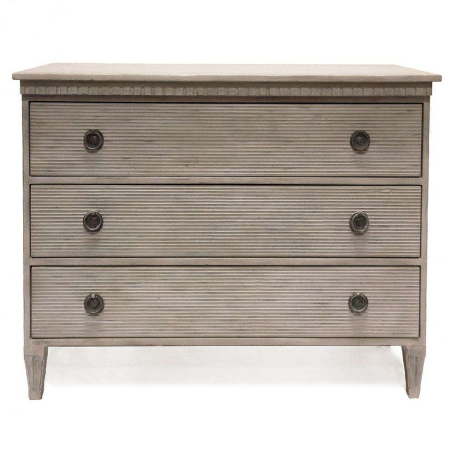 Furniture * | Jayden French Country Brown Hardwood 3 Drawer Dresser Less Expensive