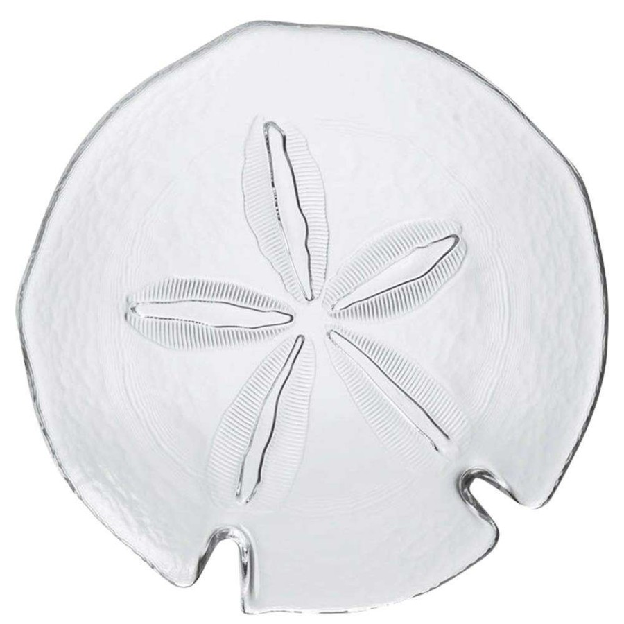 Decor * | Simon Pearce Coastal Sand Dollar Glass Platter Popular