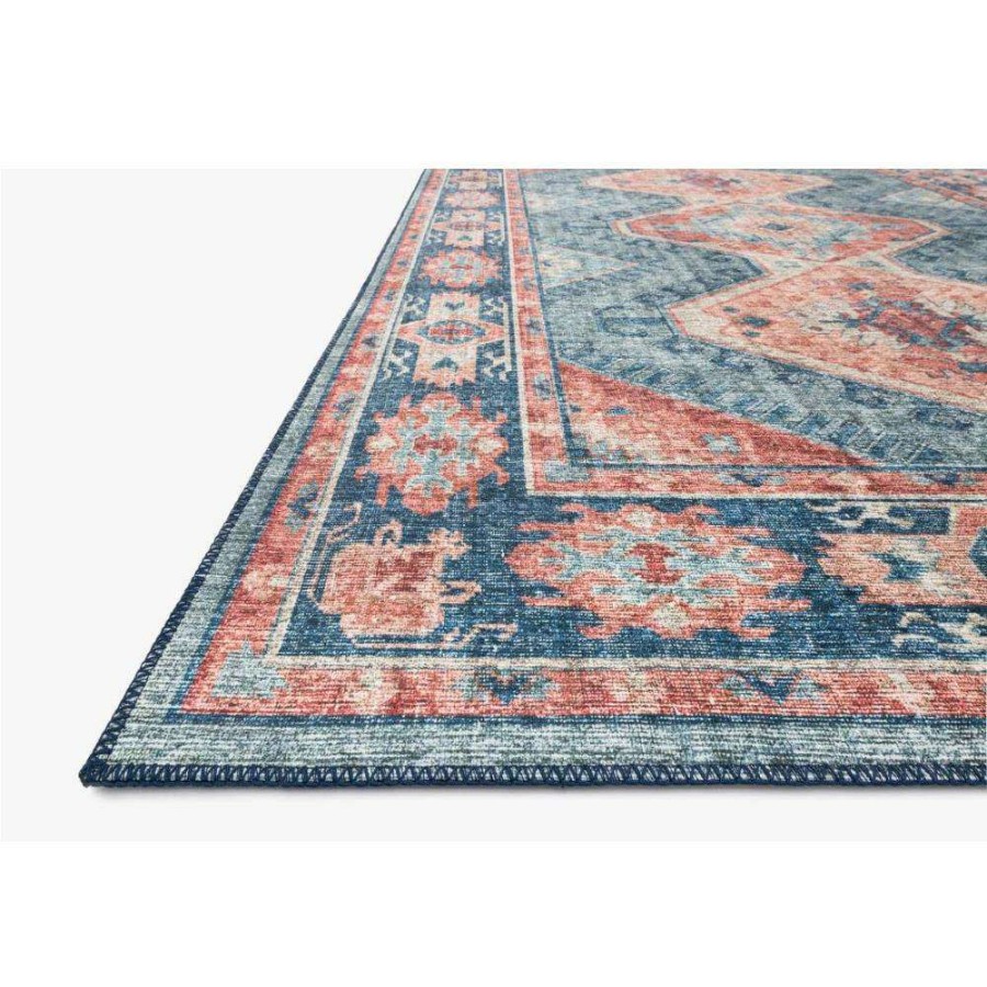 Rugs * | Loloi Skye Global Bazaar Turquoise Blue Geometric Patterned Rug 3'6 X5'6 New Arrivals