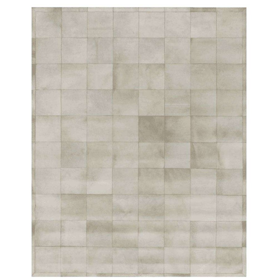 Rugs * | Exquisite Rugs Natural Hide Modern Classic Square Pattern Beige Grey Rug 5 8 High Quality