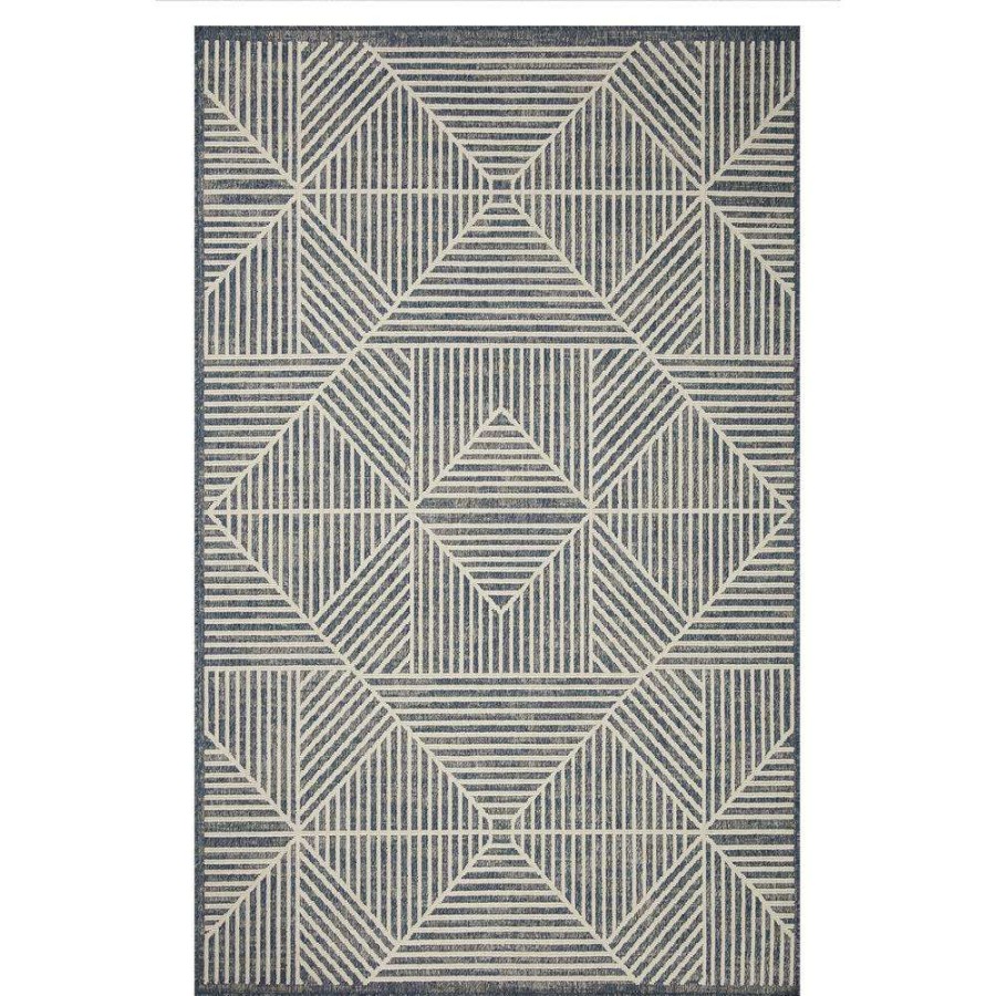 Rugs * | Loloi Grant Modern Classic Denim Geometric Patterned Rug 3'11" X 5'11" Reasonable Price