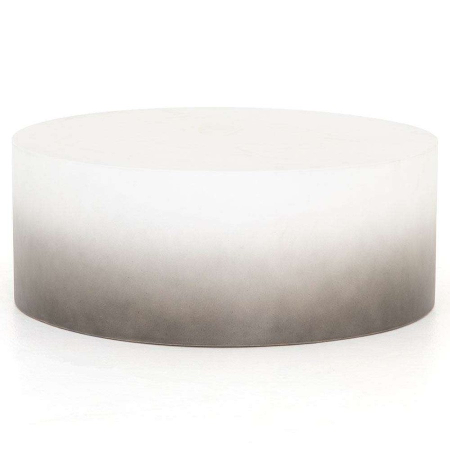 Outdoor * | Asher Industrial Slate Grey Ombre Concrete Round Outdoor Coffee Table Large Promotion