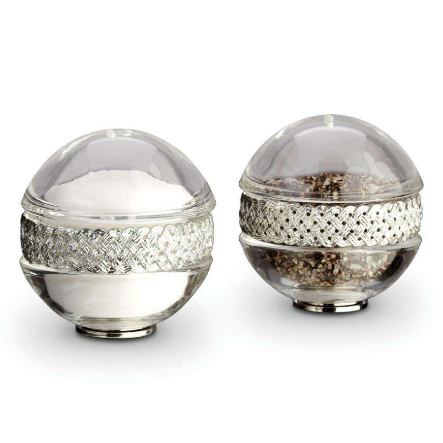 Dining & Bar * | L'Objet Braid Hollywood Platinum Plated Salt And Pepper Shaker Set Of 2 Less Expensive