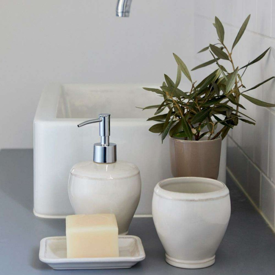 Bedding & Bath * | Casafina Fontana Modern Classic White Glazed Stoneware Bath Tumbler Quick Delivery