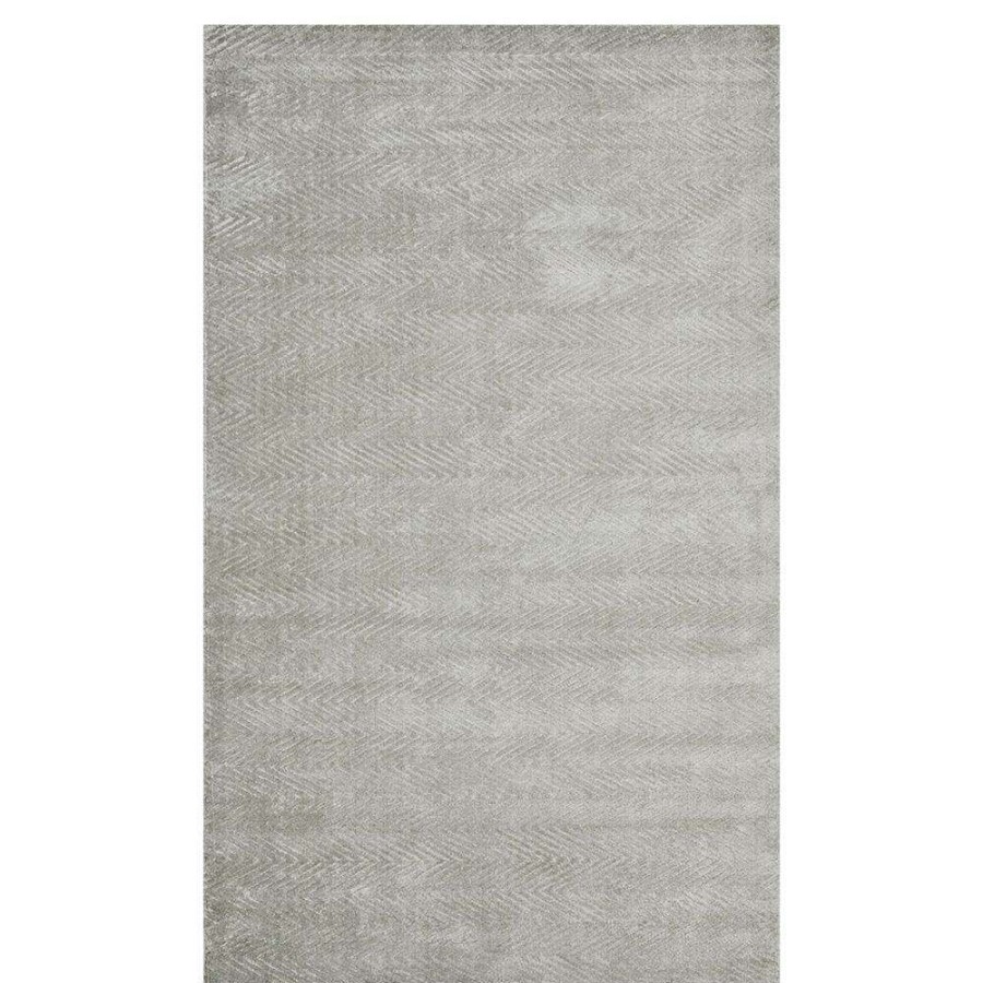 Rugs * | Solo Rugs Chevelle Modern Bone Grey Solid Rug 5'X8 Top Sell