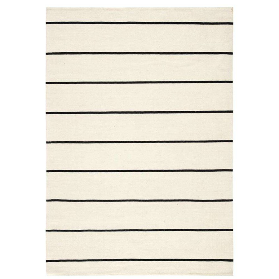 Rugs * | Jaipur Living Lanai Modern Classic Ivory Black Striped Outdoor Rug 5'X8 Discounts