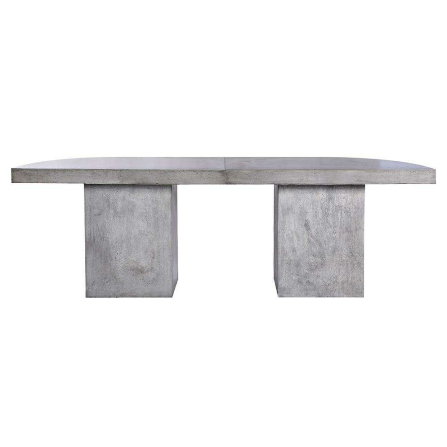 Outdoor * | Calloway Industrial Loft Grey Concrete Outdoor Dining Bar Table Left 55 W Best-Selling