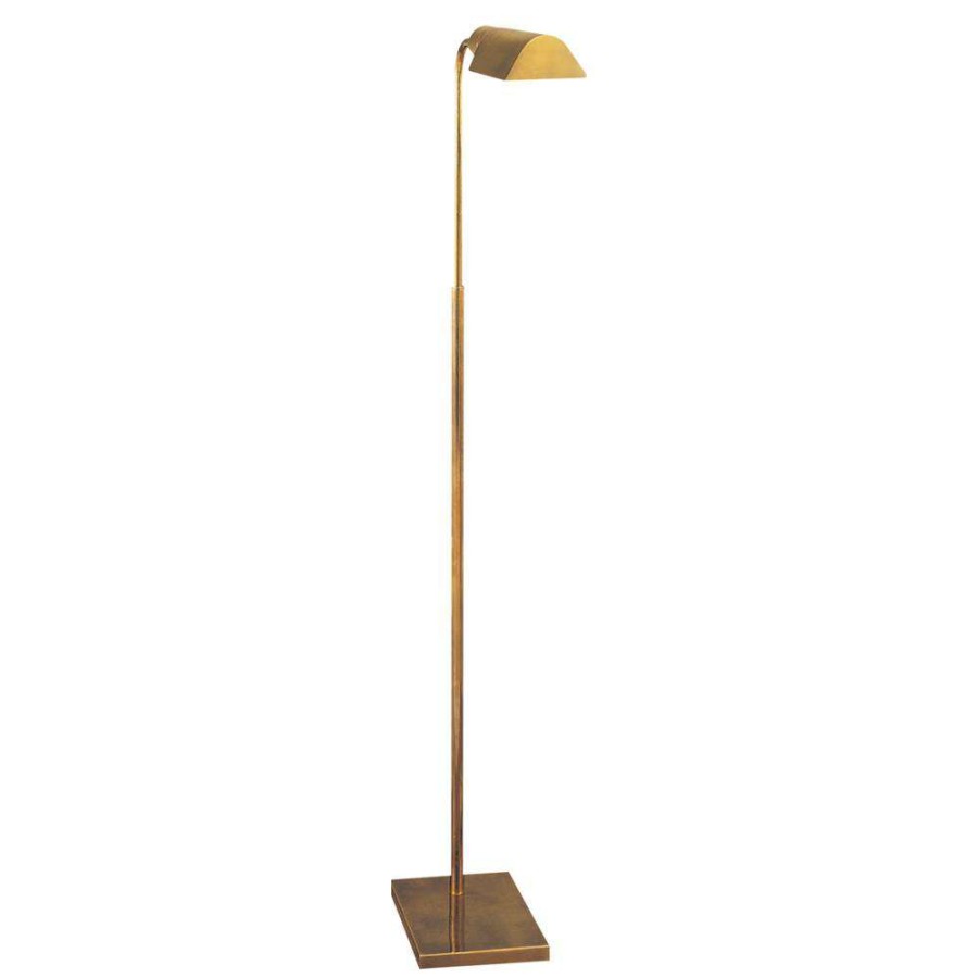 Lighting * | Visual Comfort Studio Modern Classic Antique Brass Metal Adjustable Floor Lamp Top Sell