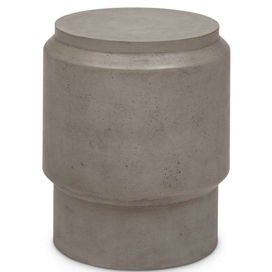 Outdoor * | Giovan Industrial Loft Dark Grey Concrete Round Outdoor Stool Free Delivery