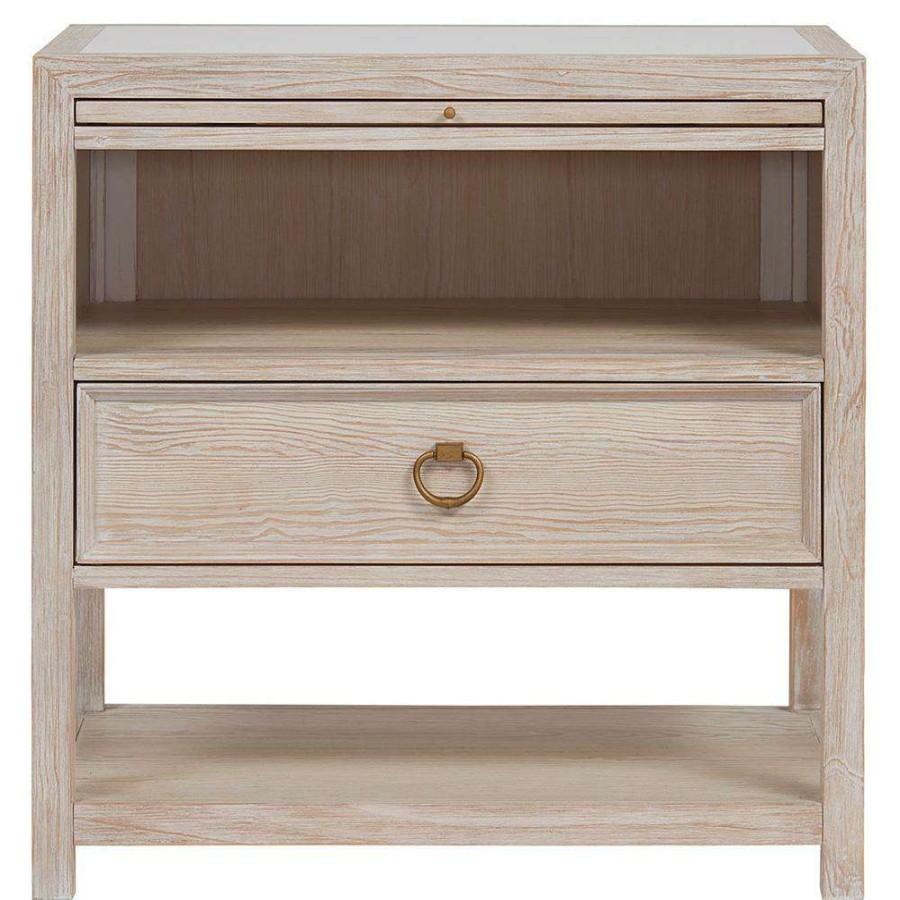 Furniture * | Naya Coastal Beach Cream Wood 1 Drawer Nightstand Discounts