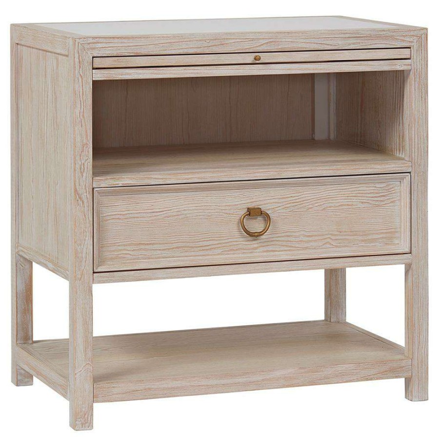 Furniture * | Naya Coastal Beach Cream Wood 1 Drawer Nightstand Discounts