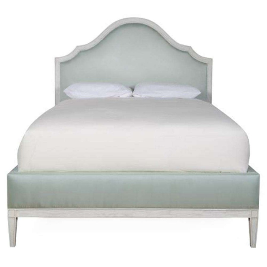 Furniture * | Highland House Brea French Spa Green Upholstered Grey Oak Wood Bed Queen Shop New