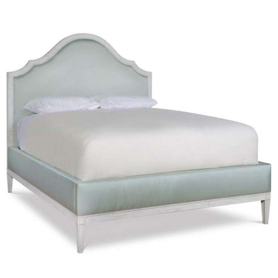 Furniture * | Highland House Brea French Spa Green Upholstered Grey Oak Wood Bed Queen Shop New