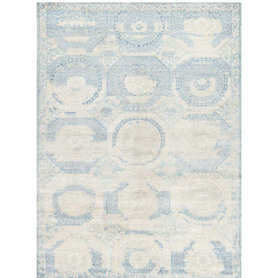 Rugs * | Exquisite Rugs Mamluk Global Distressed Blue Moroccan Patterned Rug 8'X10 Discount