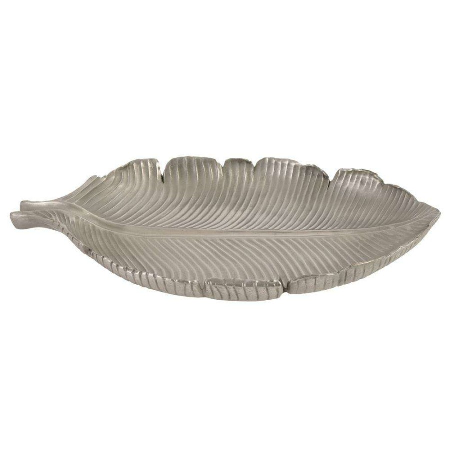 Decor * | Phillips Collection French Polished Aluminum Banana Leaf Decorative Bowl Excellent Quality