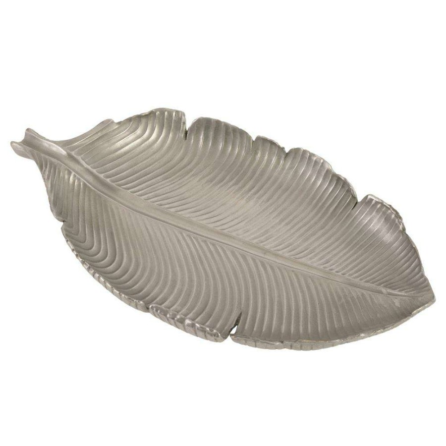 Decor * | Phillips Collection French Polished Aluminum Banana Leaf Decorative Bowl Excellent Quality