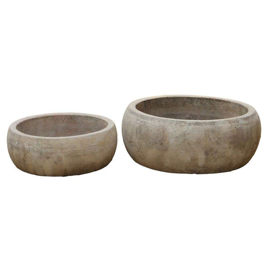 Decor * | Behitha French Country Modern Brown Terracotta Bowls Set Of 2 High Quality